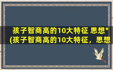 孩子智商高的10大特征 思想*(孩子智商高的10大特征，思想*又成熟的表现方式)